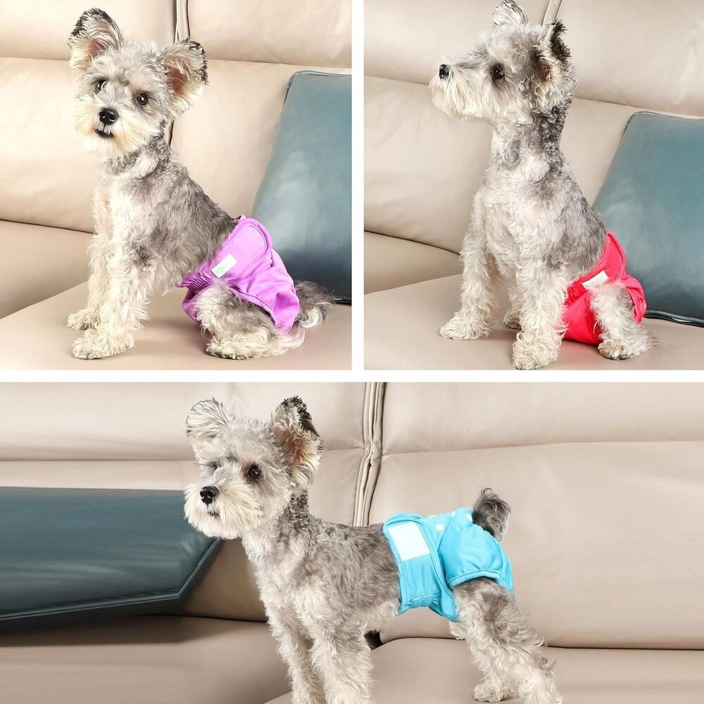 wegreeco Washable Reusable Premium Female Dog Diapers, Large Pack of 3